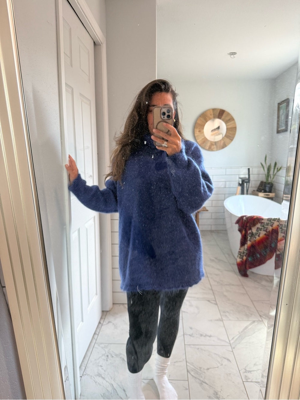 Esprit Vintage Women's Mohair-Blend Scoop Neck Sweater - Periwinkle - Picture 6 of 7